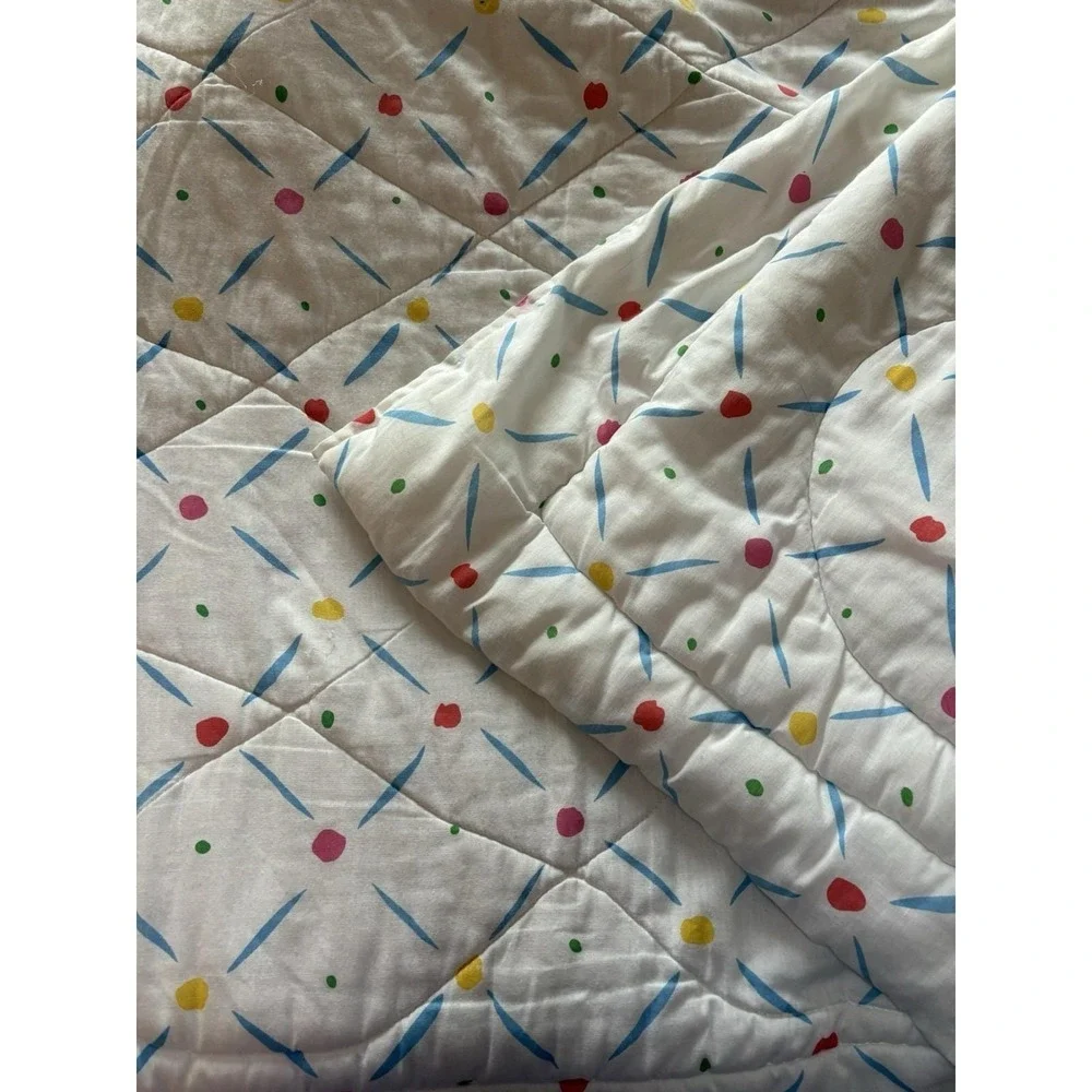 Vintage 1980s Marimekko Snow Flower Comforter Twin Iconic Quilted Blanket USA